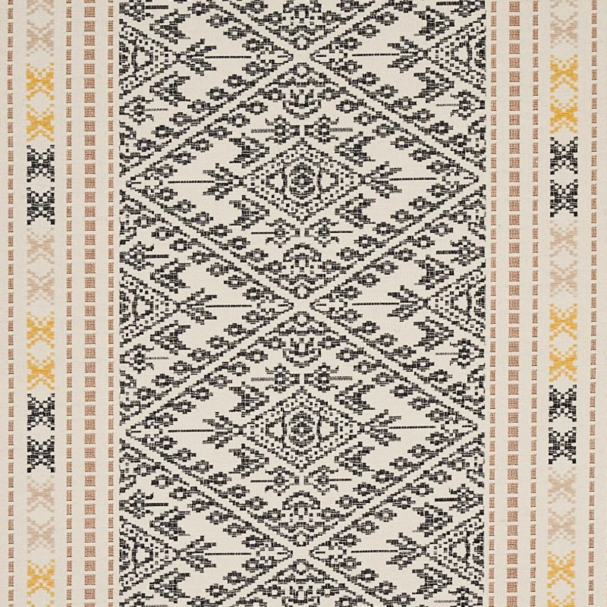 Schumacher 80610 Ruiz Jacquard Black fabric swatch