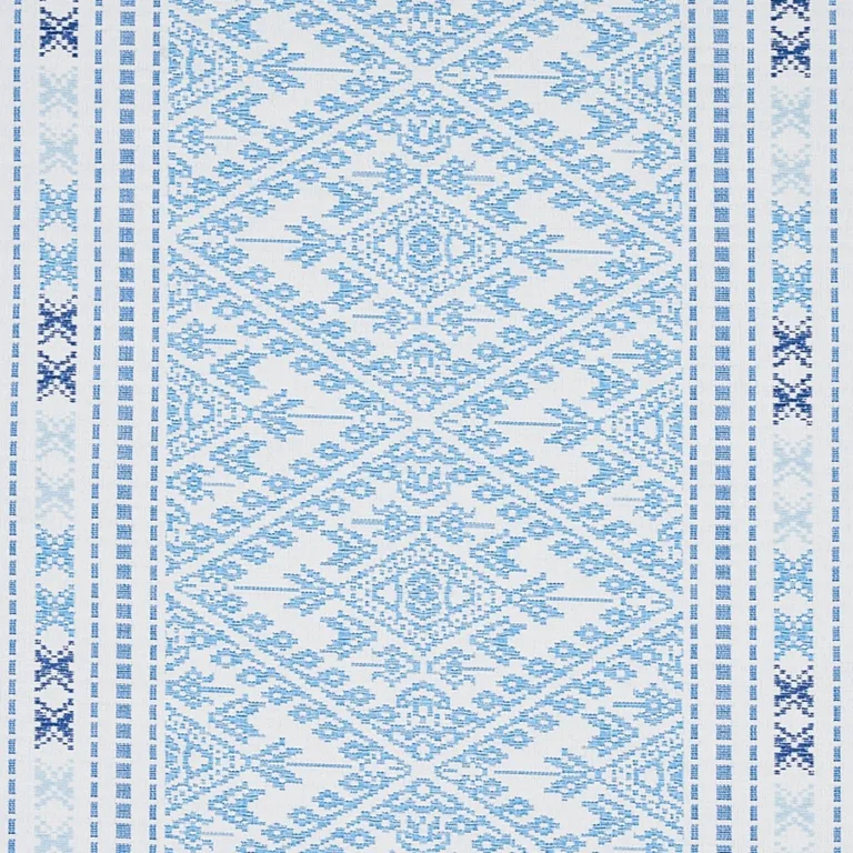 Schumacher 80611 Ruiz Jacquard Sky fabric swatch