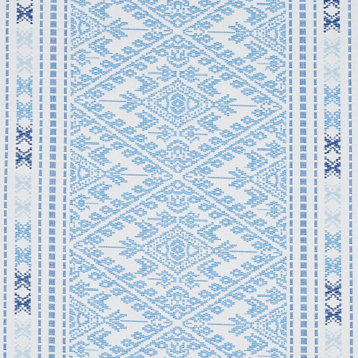 Schumacher 80611 Ruiz Jacquard Sky fabric swatch