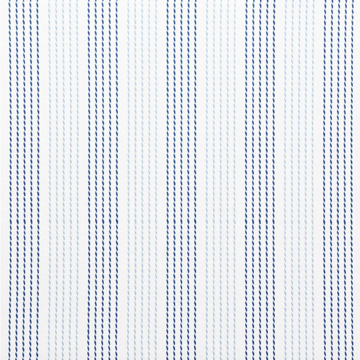 Schumacher 75320 Running Stitch Blues fabric swatch