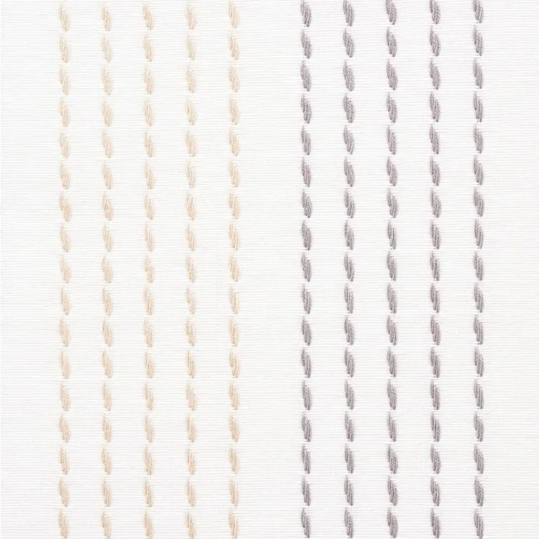 Schumacher 75323 Running Stitch Charcoal & Sand fabric swatch