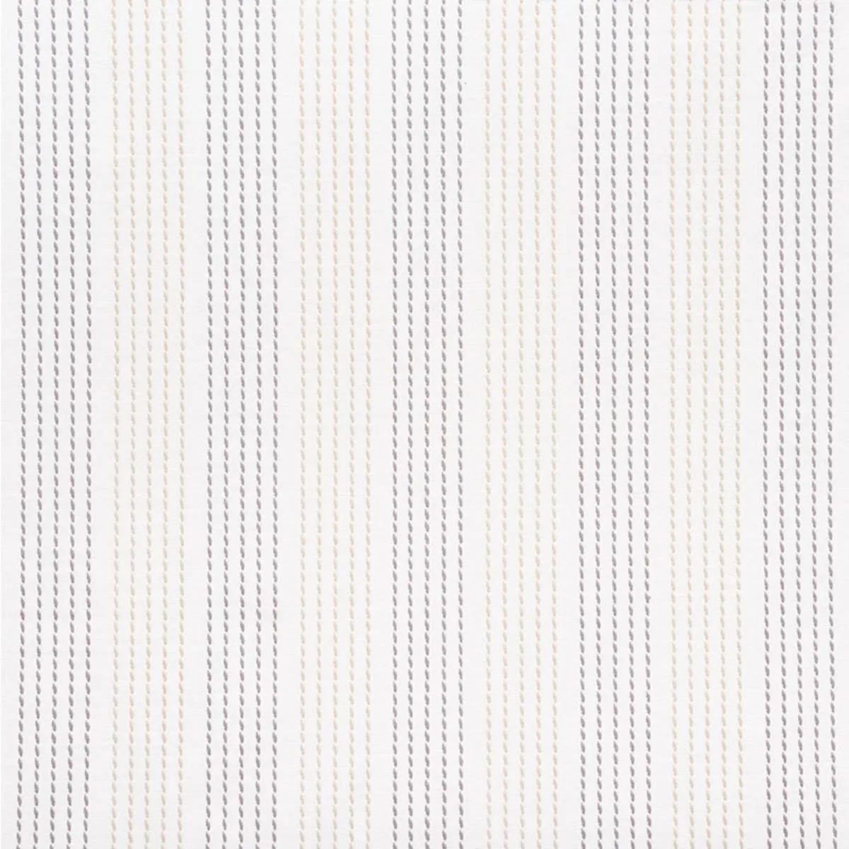 Schumacher 75323 Running Stitch Charcoal & Sand fabric swatch