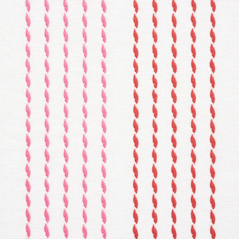 Schumacher 75321 Running Stitch Red & Pink fabric swatch