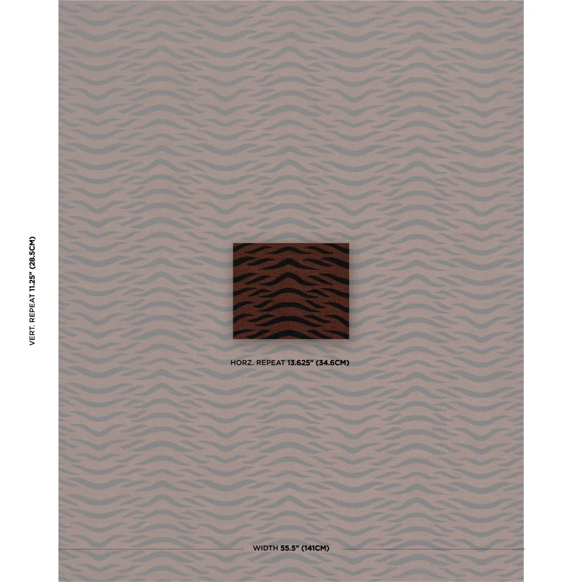 Schumacher 82950 Sabi Tiger Velvet Java fabric swatch