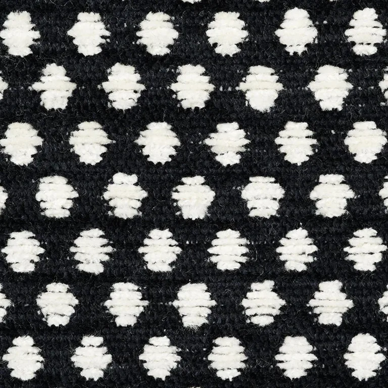 Schumacher 54601 Sabina Ivory & Black fabric swatch