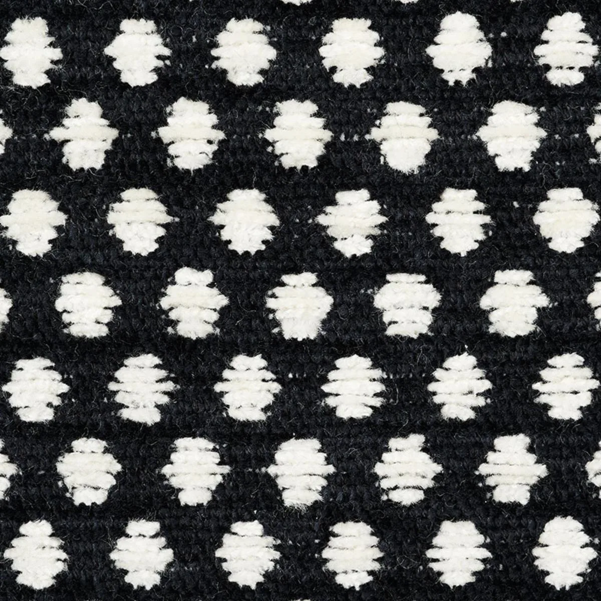 Schumacher 54601 Sabina Ivory & Black fabric swatch