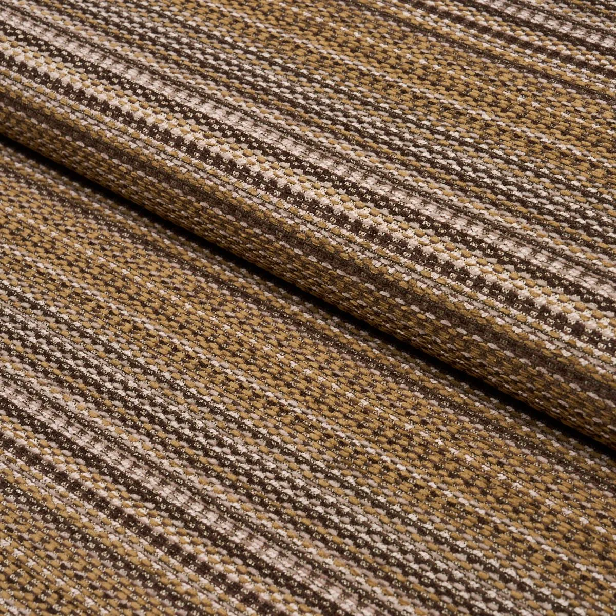 Schumacher 87642 Sabine Performance Stripe Sepia fabric swatch