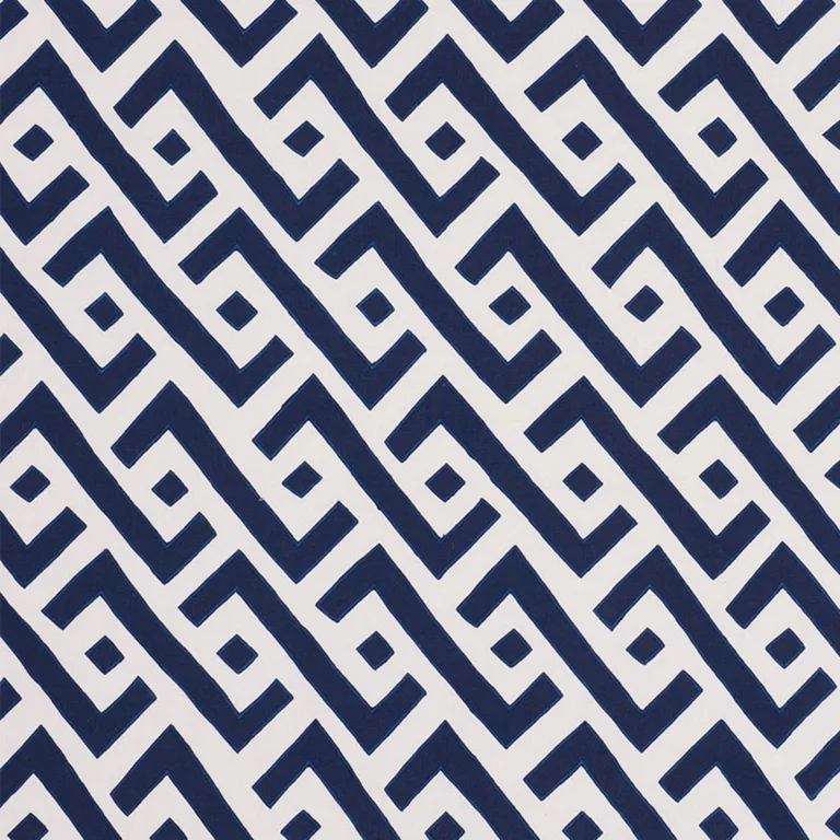 Schumacher 72040 Safari Appliqué Blue fabric swatch