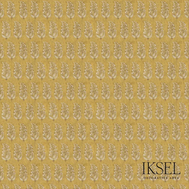 Schumacher RF927CR71 Safavid Boteh Gold fabric swatch