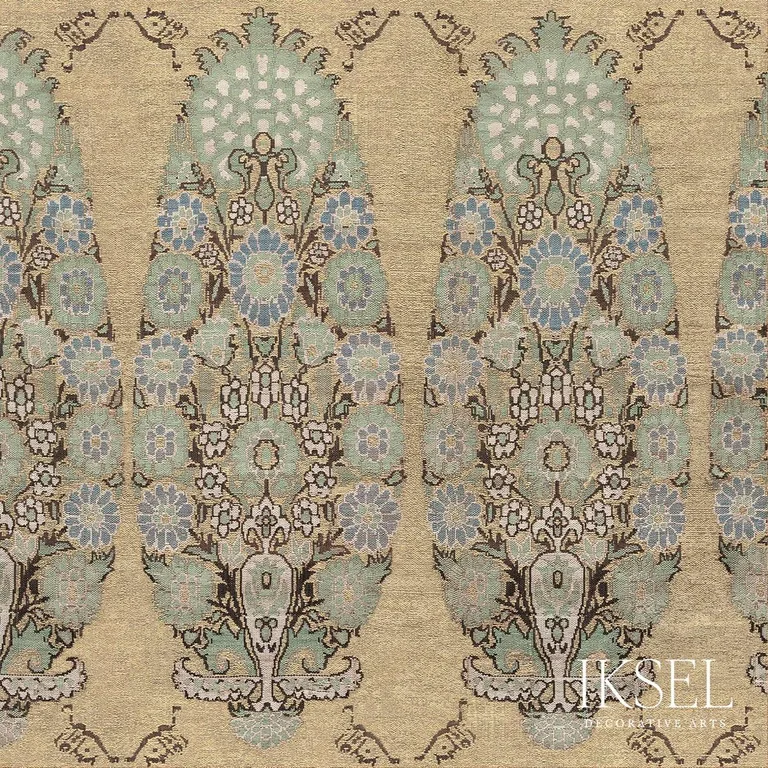 Schumacher RF904CR63 Safavid Bouquet Celadon fabric swatch