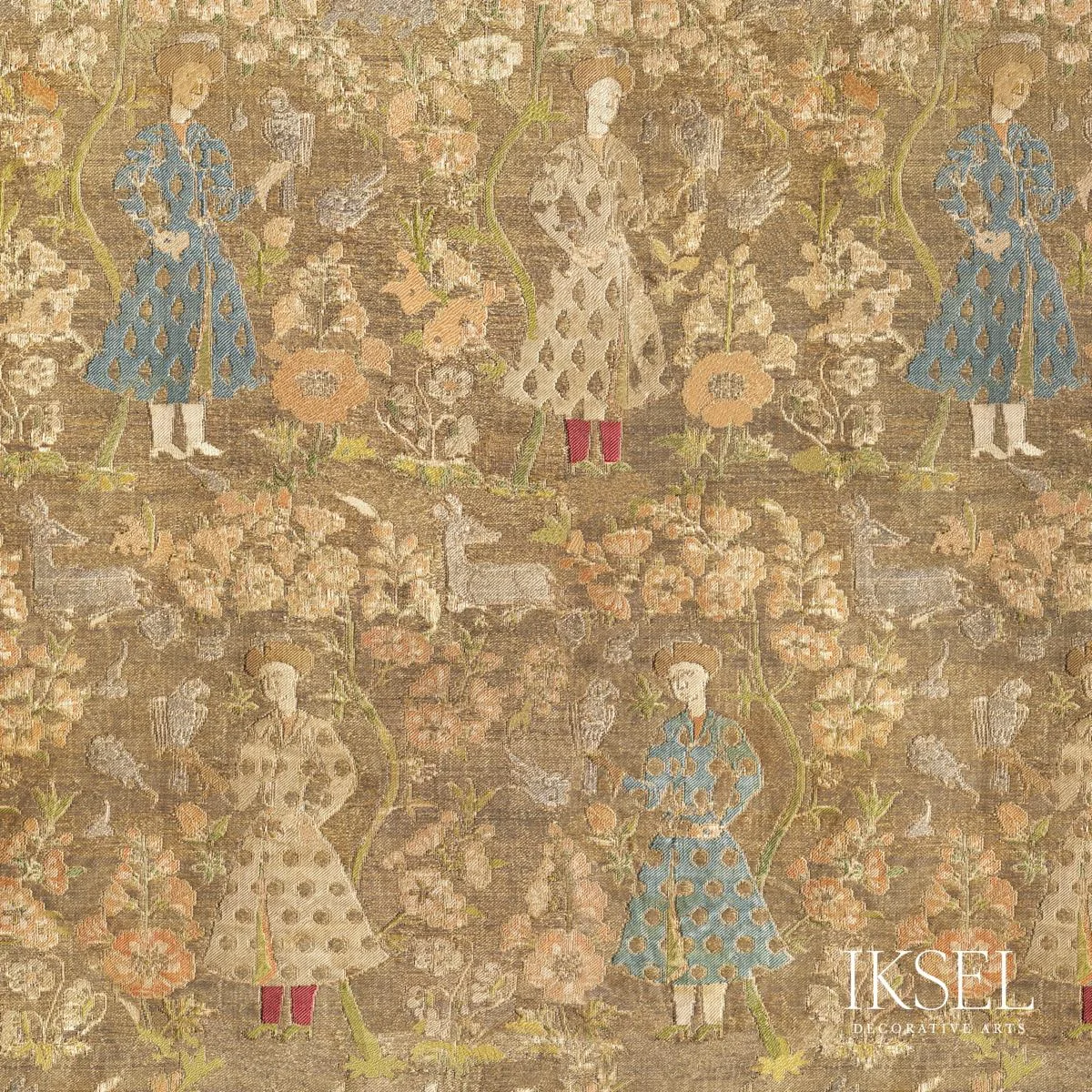 Schumacher RF920CS01 Safavid Falconers Original fabric swatch