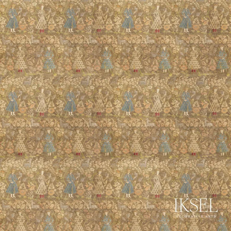Schumacher RF920CS01 Safavid Falconers Original fabric swatch