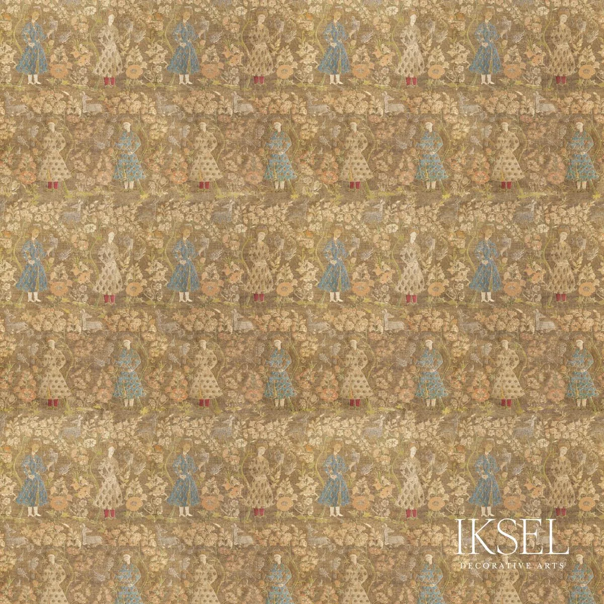 Schumacher RF920CS01 Safavid Falconers Original fabric swatch