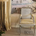 Schumacher RF928CR71 Safavid Golden Stripe Gold fabric swatch