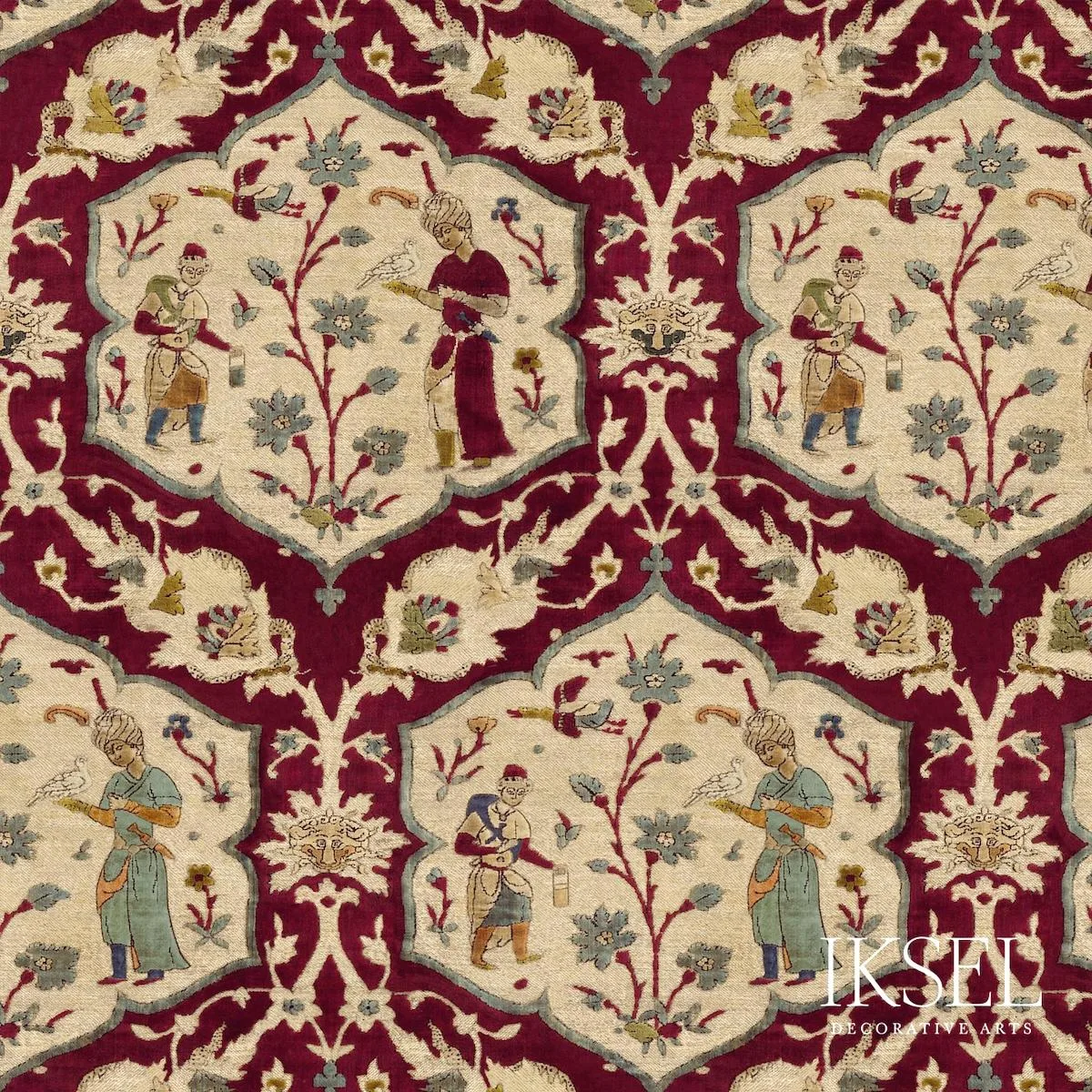 Schumacher RF932CS01 Safavid Medallions Original fabric swatch