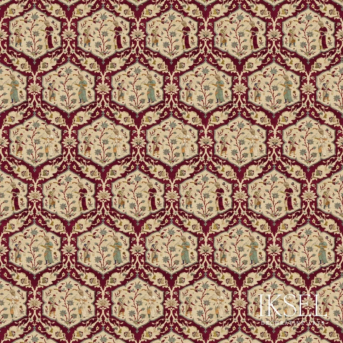 Schumacher RF932CS01 Safavid Medallions Original fabric swatch