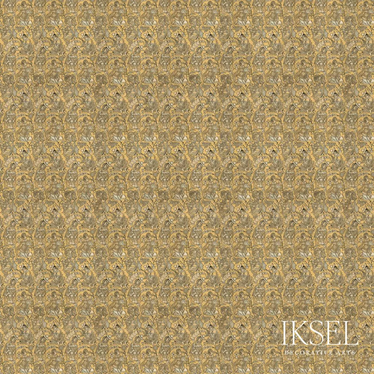 Schumacher RF905CS01 Safavid Musicians Original fabric swatch