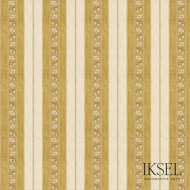 Schumacher RF929CR71 Safavid Wide Stripe Gold fabric swatch
