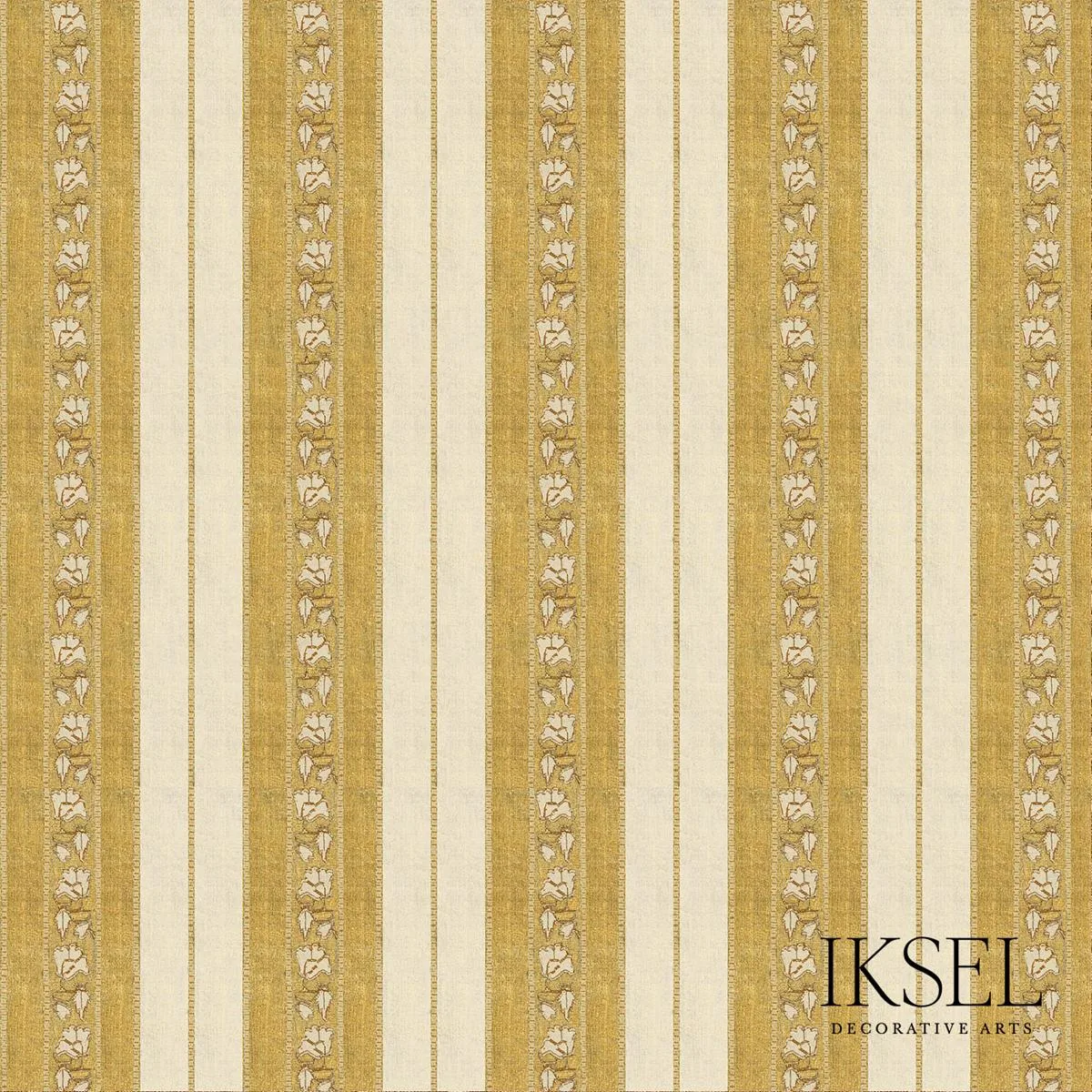Schumacher RF929CR71 Safavid Wide Stripe Gold fabric swatch
