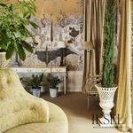 Schumacher RF929CR71 Safavid Wide Stripe Gold fabric swatch