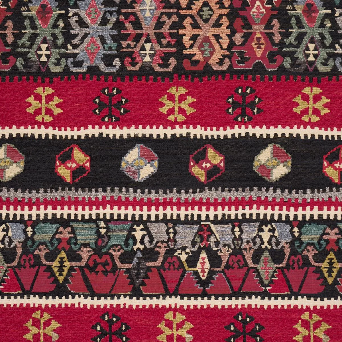 Schumacher 87470 Sahane Pomegranate Red fabric swatch
