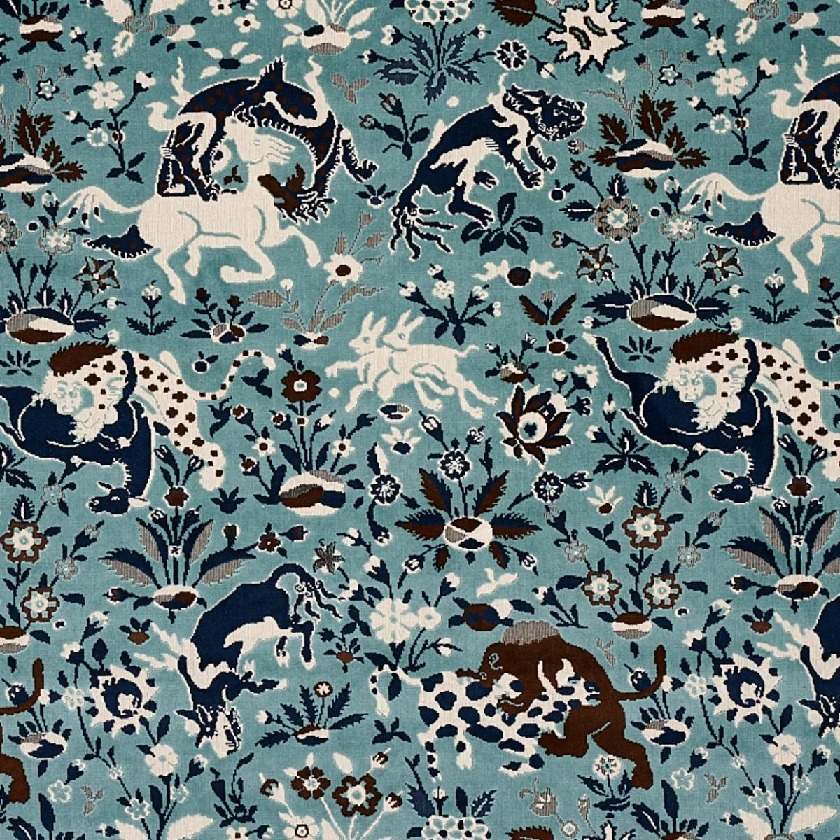 Schumacher 80171 Saint Ambrose Velvet Cadet fabric swatch