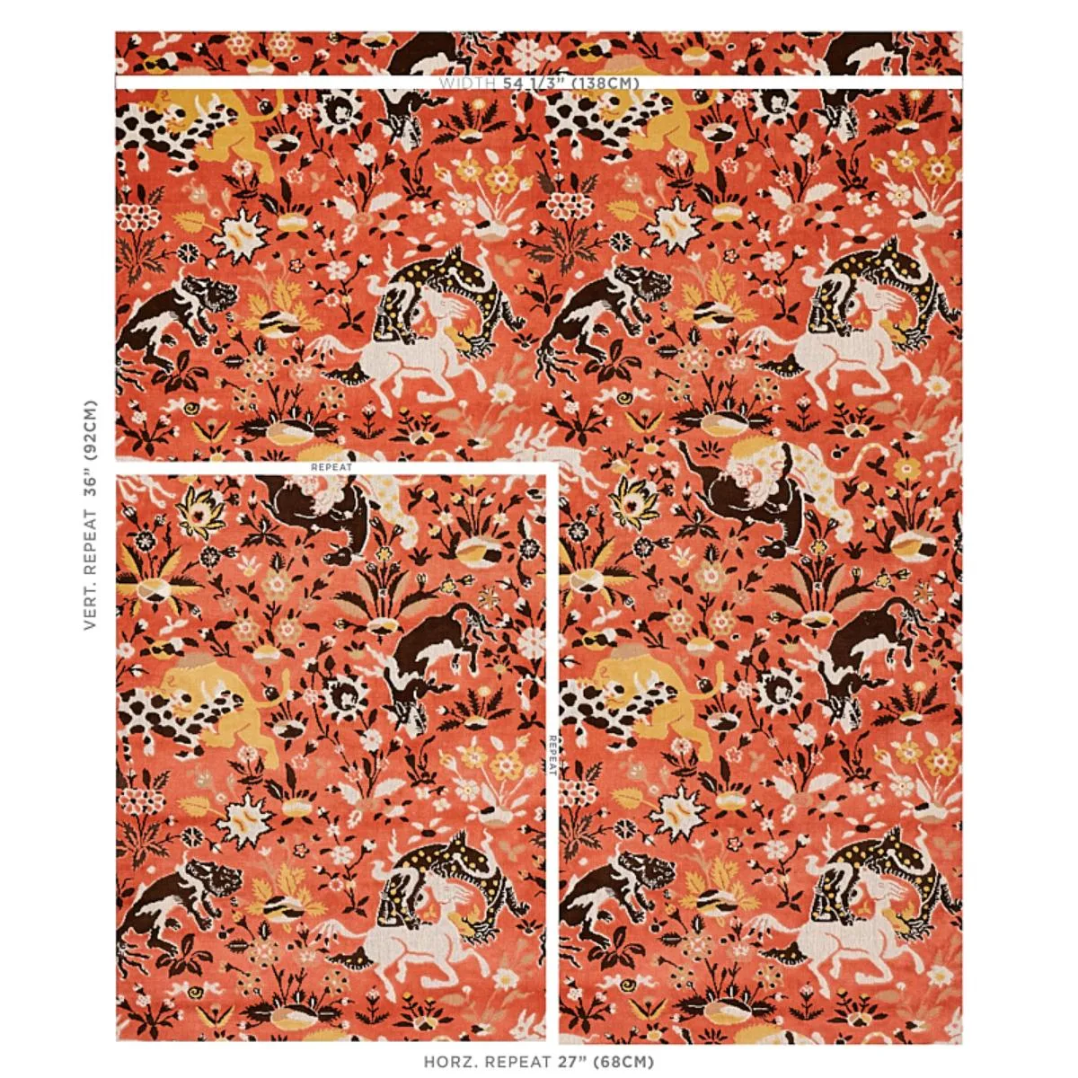 Schumacher 80172 Saint Ambrose Velvet Coral fabric swatch
