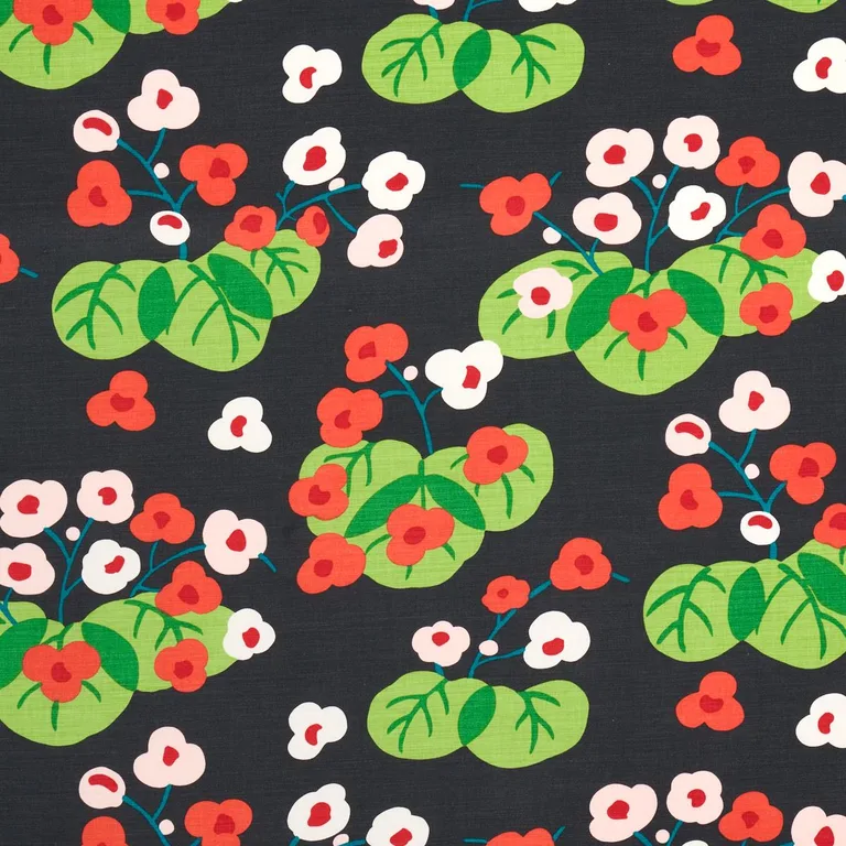 Schumacher 177482 Saku Soft Black fabric swatch