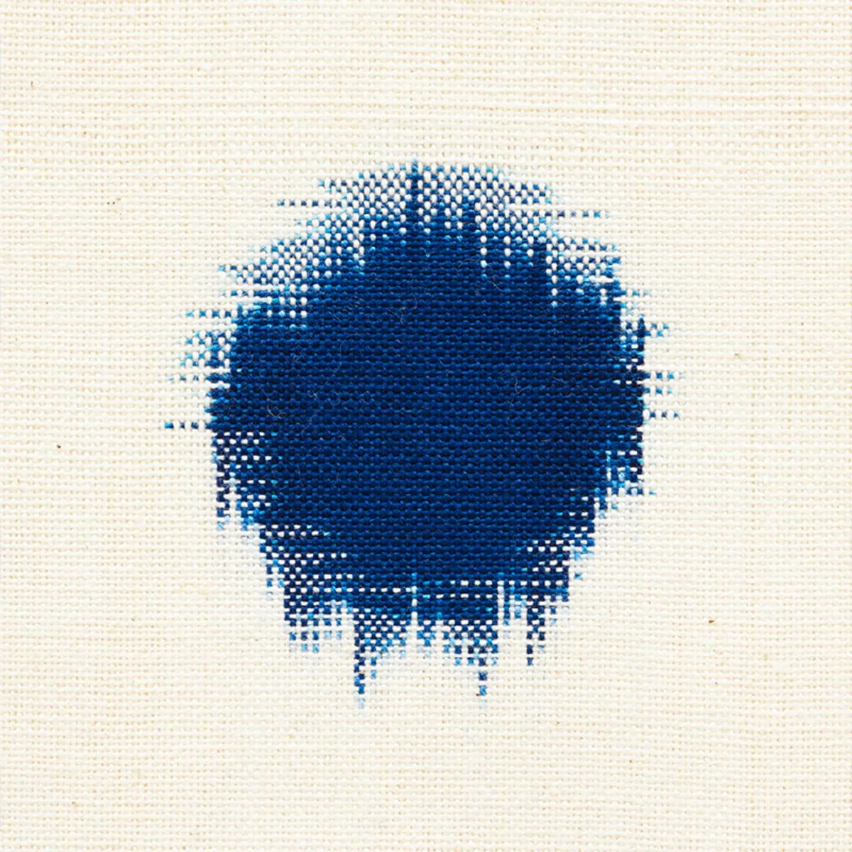 Schumacher 72340 Sakuru Ikat Indigo fabric swatch