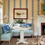Schumacher 72340 Sakuru Ikat Indigo fabric swatch