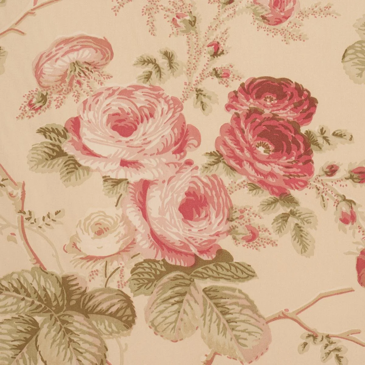 Schumacher 178157 Salisbury Chintz Butter fabric swatch