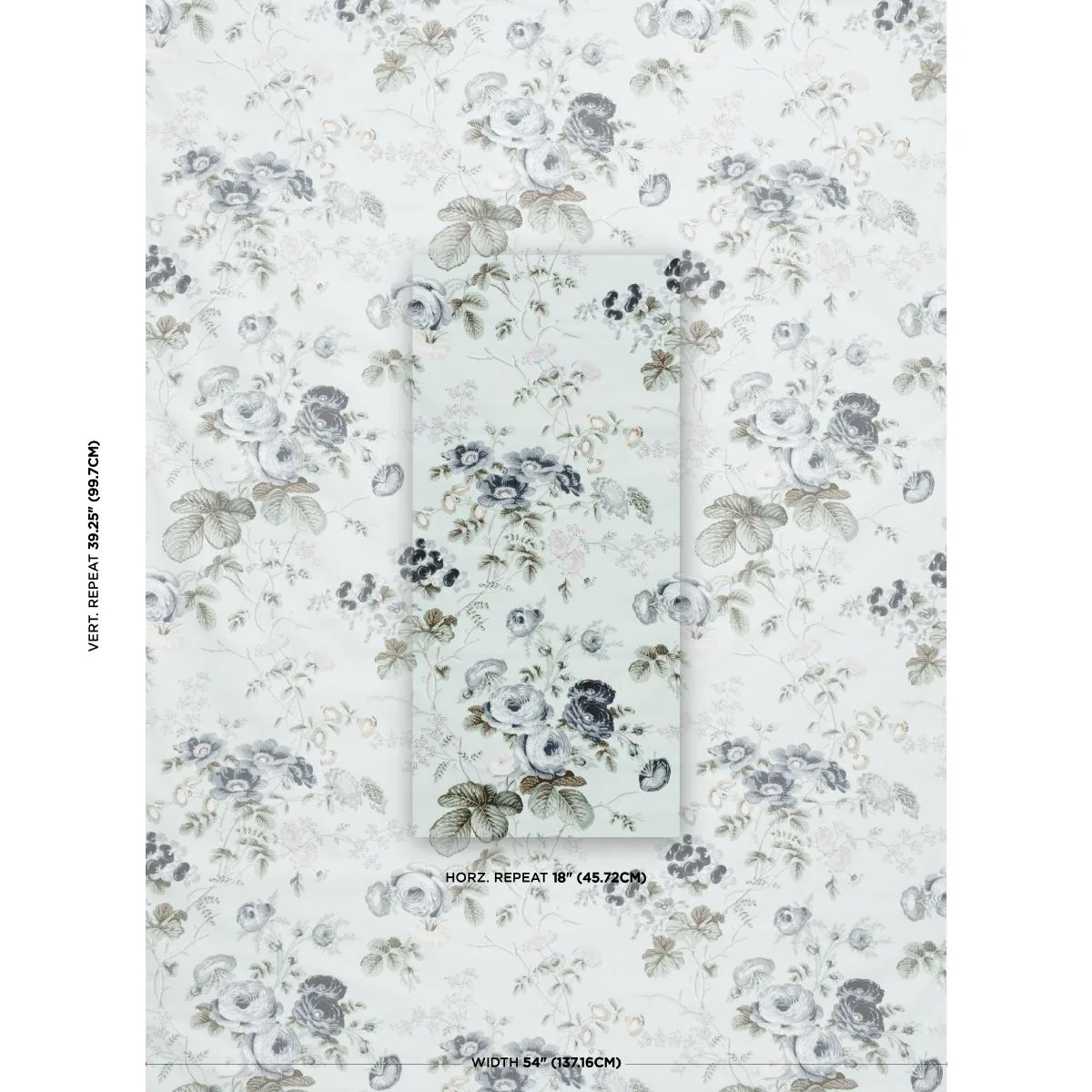 Schumacher 178150 Salisbury Chintz Celadon fabric swatch