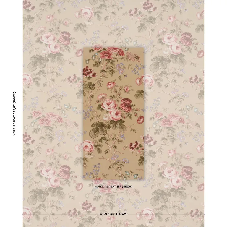 Schumacher 178158 Salisbury Chintz Tobacco fabric swatch