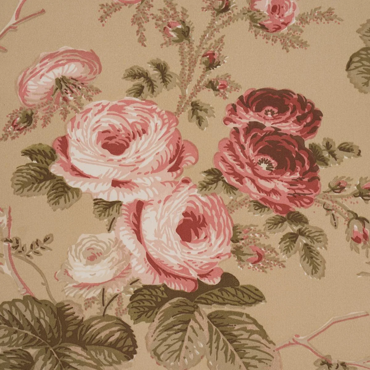 Schumacher 178158 Salisbury Chintz Tobacco fabric swatch