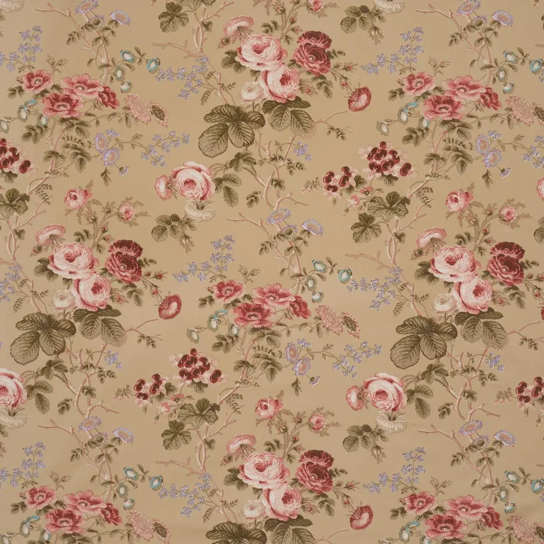 Schumacher 178158 Salisbury Chintz Tobacco fabric swatch