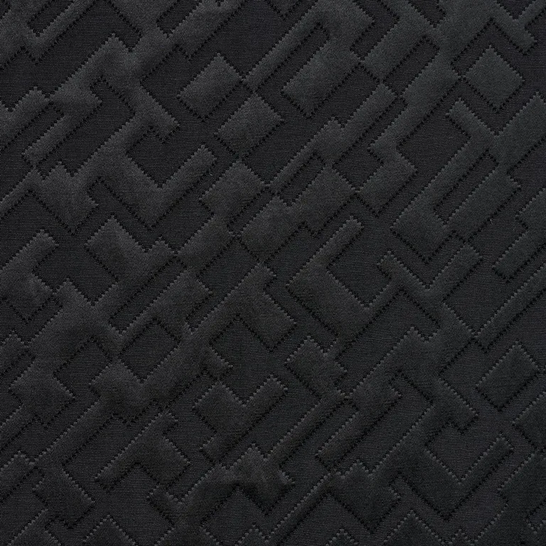Schumacher 71190 Salon Matelassé Satin Ebony fabric swatch