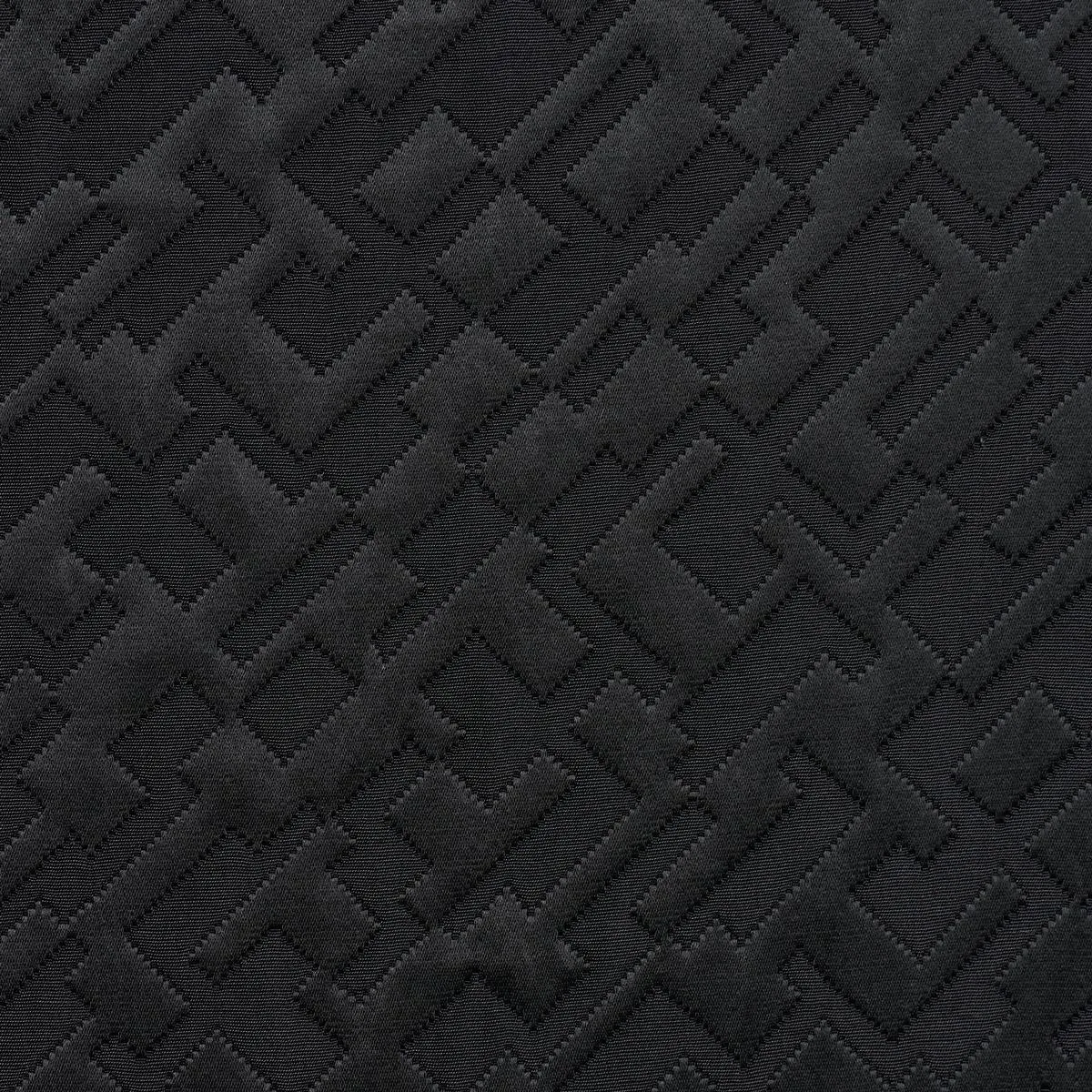 Schumacher 71190 Salon Matelassé Satin Ebony fabric swatch