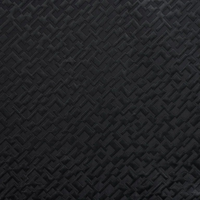 Schumacher 71190 Salon Matelassé Satin Ebony fabric swatch