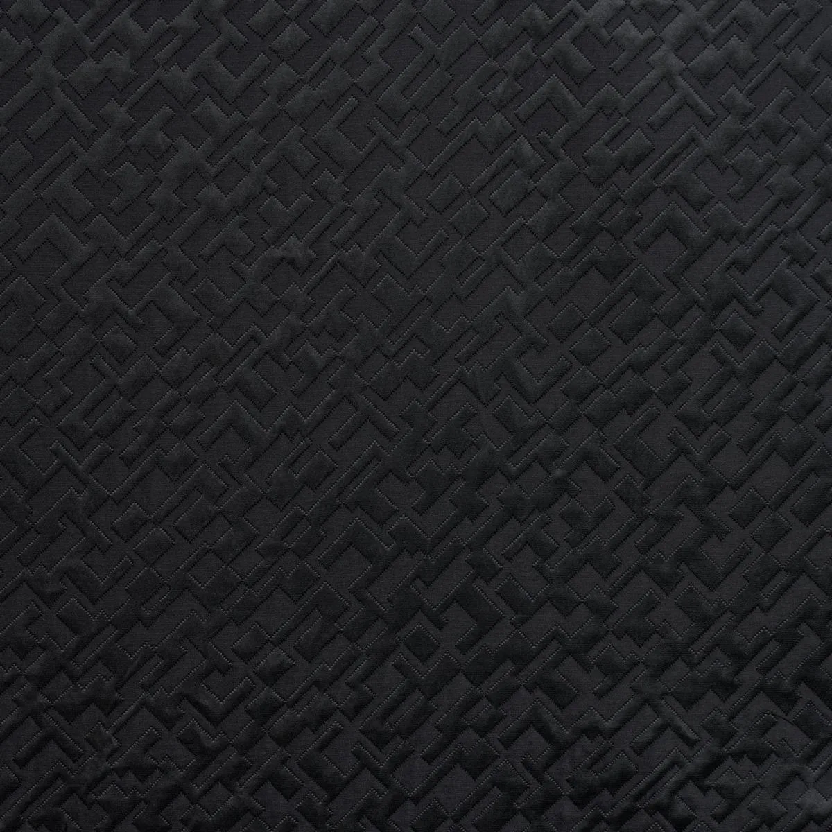 Schumacher 71190 Salon Matelassé Satin Ebony fabric swatch