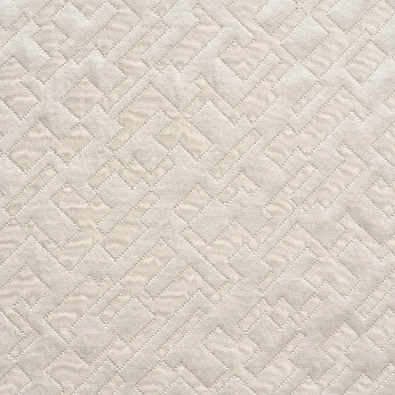 Schumacher 71191 Salon Matelassé Satin Limestone fabric swatch