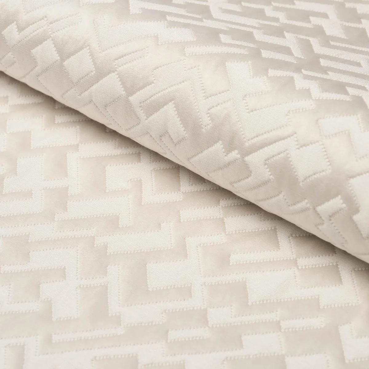 Schumacher 71192 Salon Matelassé Satin Pearl fabric swatch