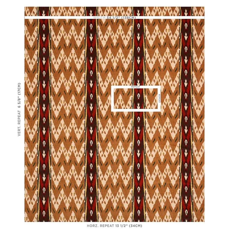 Schumacher 80240 Samar Ikat Velvet Gold fabric swatch