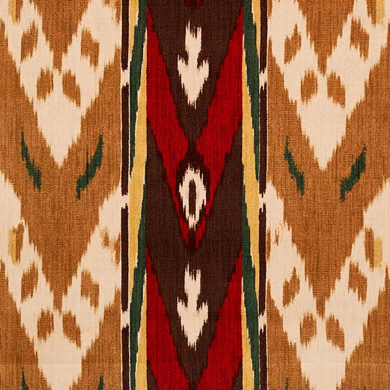 Schumacher 80240 Samar Ikat Velvet Gold fabric swatch