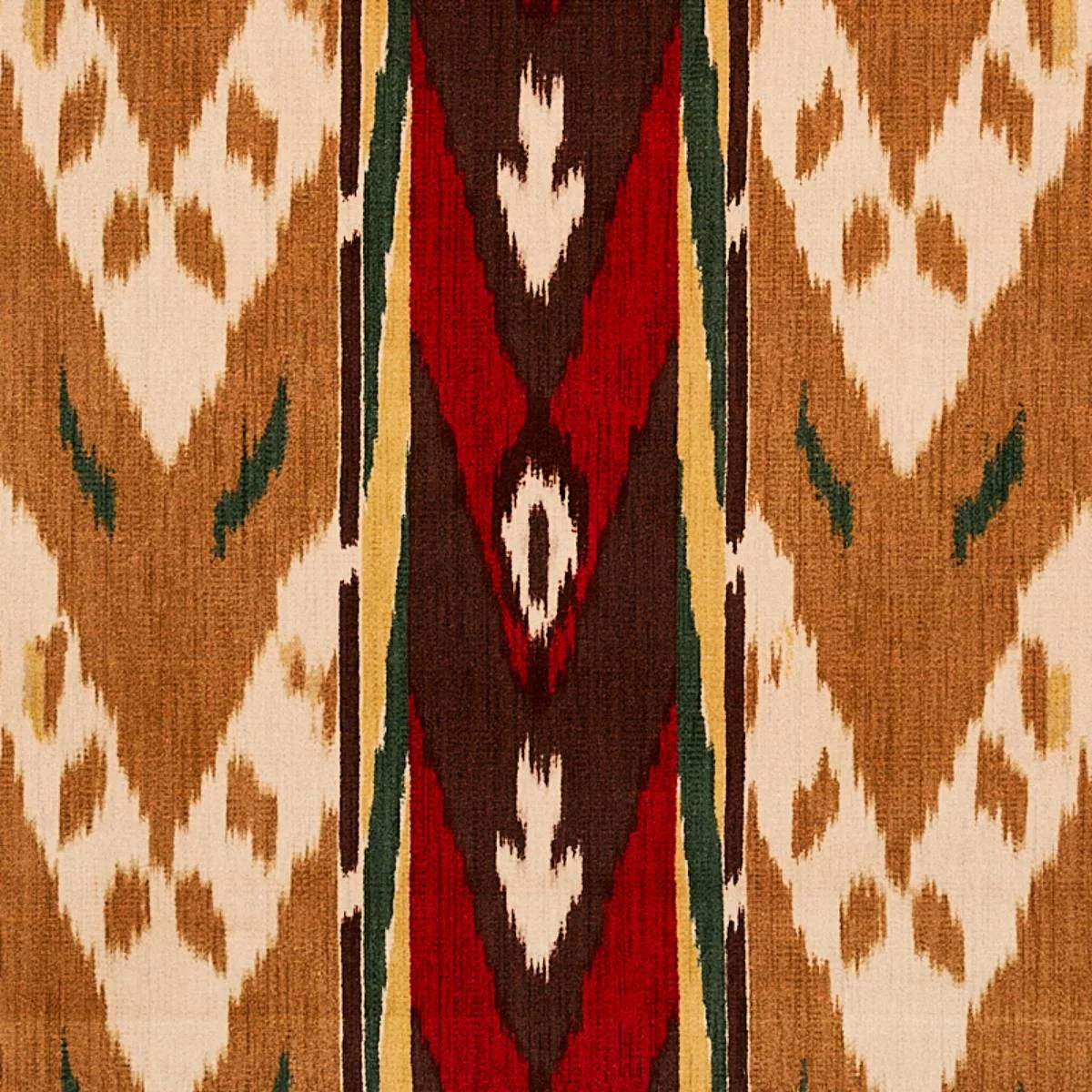 Schumacher 80240 Samar Ikat Velvet Gold fabric swatch