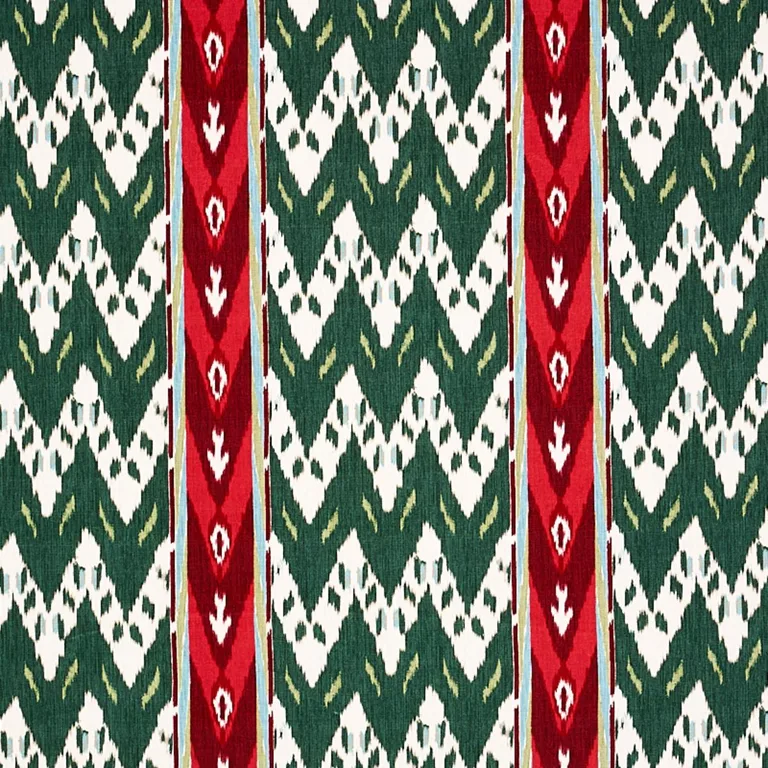 Schumacher 80241 Samar Ikat Velvet Green fabric swatch