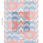 Schumacher 176065 Samarkand Ikat Ii Chambray & Coral fabric swatch
