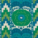 Schumacher 176064 Samarkand Ikat Ii Emerald fabric swatch