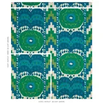 Schumacher 176064 Samarkand Ikat Ii Emerald fabric swatch