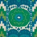 Schumacher 176064 Samarkand Ikat Ii Emerald fabric swatch