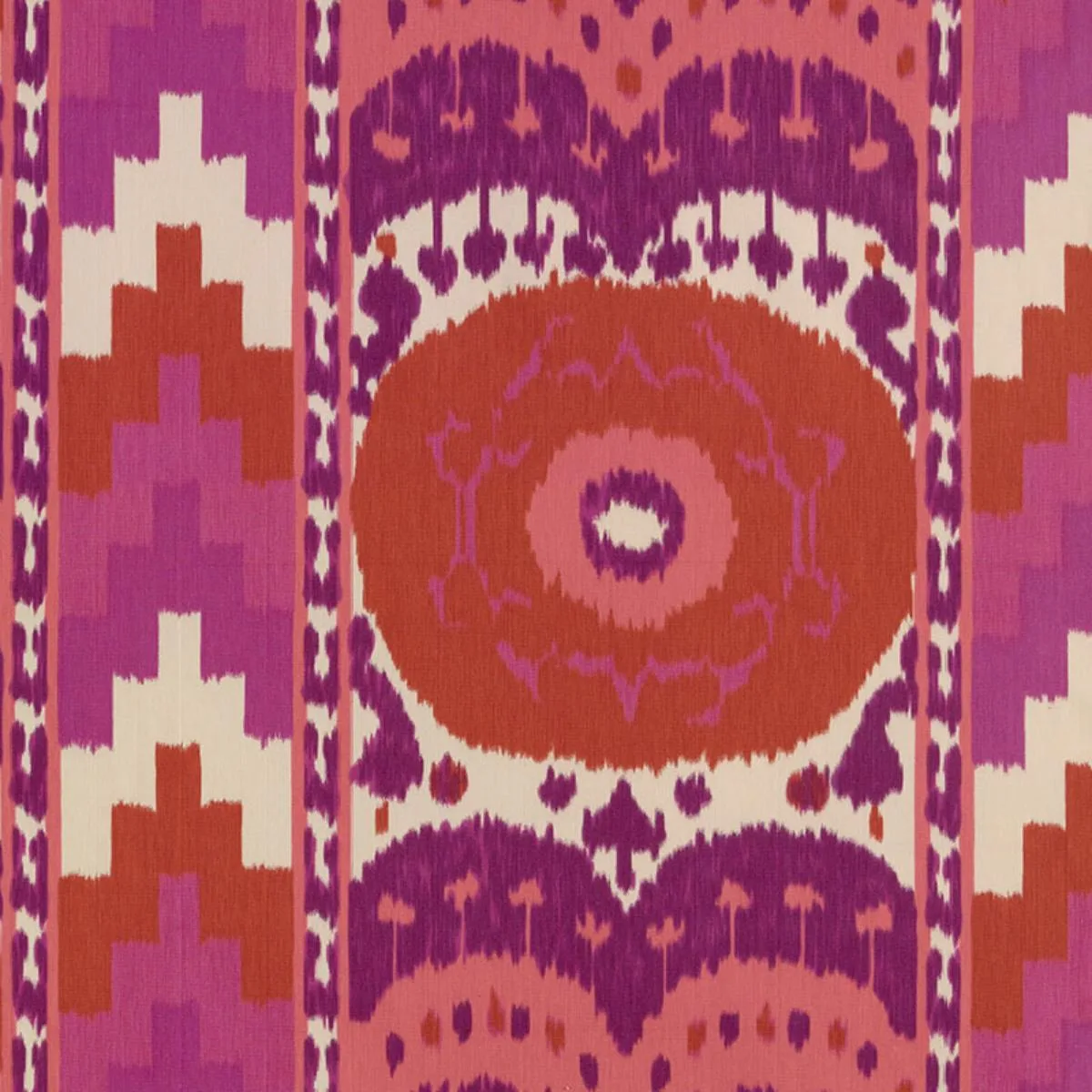 Schumacher 176061 Samarkand Ikat Ii Ruby fabric swatch
